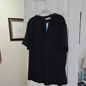 Women's Black  Button Down Shirt